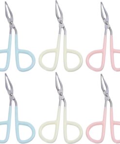 Housoutil Lot de 6 Pinces à Épiler Sourcils en Acier Inoxydable Forme Ciseaux Accessoire Cosmétique Mixte pour Maquillage Outil Pratique pour Épiler et Tailler les Sourcils Quotidien
