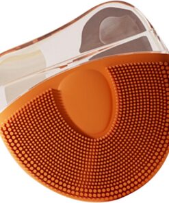 Healvian Outil de Gua Sha Silicone Doux pour Massage Visage Grattoir Facial Portable Accessoire de Soin Peau pour Usage à Domicile et Voyage Couleur Orange