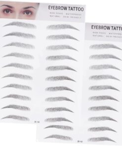 VALICLUD 2 Pièces Autocollants Sourcils Immitation de Sourcils Outils de Maquillage pour Hommes et Femmes Lot de Facile à Appliquer à Eau pour ou Clairsemés