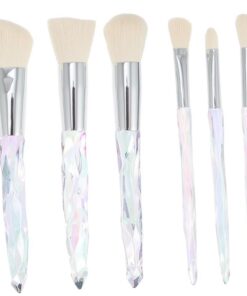 Housoutil 10pièces Kit de Pinceaux pour Maquillage avec Poignées Cristal Outils Cosmétiques Fibres Douces pour Application de Maquillage