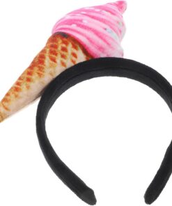 STOBAZA Bandeau pour Cheveux Femme Motif Glace Rose, Accessoire Cheveux en Tissu Léger 20,5X15,8X3 CM, Bandeau Maquillage et Spa, pour Fêtes, Plage et Soins Capillaires