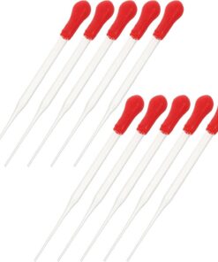 STOBAZA 10 Pièces Pipette en Verre avec Poire en Caoutchouc 2ml pour Parfum | Dosage Précis, Réutilisable et Remplissage Facile, Usage Aromathérapie et Transfert en Laboratoire