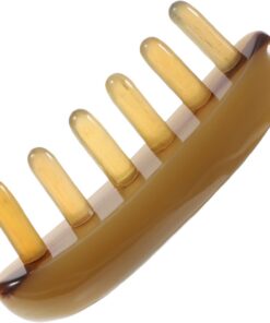 Healeved Peigne de Massage Corne de Bœuf Outil de Soin Capillaire Masseur à Gratter