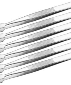 Gatuida Pinces à Épiler Outil Précis Lot de 6 Argentées en Acier Inoxydable 430 Pince à Faux Cils et Tampons pour Maquillage et Soins Personnels