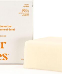 ATTITUDE Après-Shampooing Solide Volume & Brillance, Cheveux Fins, Ingrédients d’Origine Naturelle, Végane, Extrait d'Huile d'Argan & Beurre de Cacao, Parfum Fleur d'Oranger & Eucalyptus, 85 g