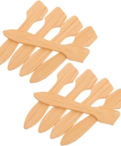 ULTECHNOVO Set de Spatules Faciales en Bois Beige et Mélange de Crème Lot de 10 Applicateur de Masque Léger et Doux Design Élégant et Pratique pour Soin Peau