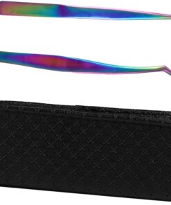 VICASKY Pinces à Épiler de Précision 2 Pièces en Acier Inoxydable Coloré, Kit D'outils pour Extensions de Cils, Maquillage Femmes, Usage Quotidien, Accessoires pour Pose et Ajustement
