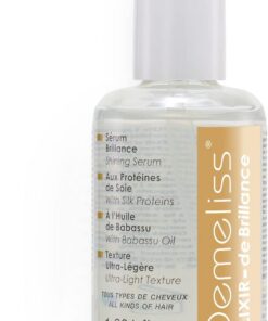 Demeliss Elixir Brillance - Sérum Cheveux 50ml - Protéines de Soie, Huile de Babassu - Effet Soyeux, Brillant - Anti Frisottis - Sans Sulfate ni Paraben - Texture Ultra Légère, Soin Fibre Capillaire