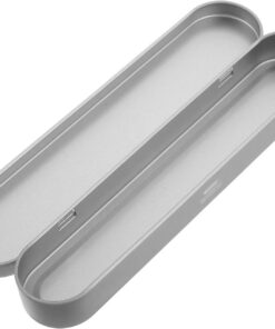 Housoutil Boîte de Rangement en Métal pour Gratte-Langue et Pinces à Épiler Étui Compact Multifonction pour Accessoires de Beauté Boîte Portable Résistante pour Stylos et Outils de Soin