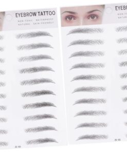 Healvian 2Pièces Autocollants De Outil Pour Sourcils Imitation Faciles à Appliquer Noir Pour Hommes Et Femmes