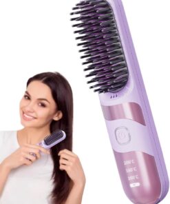 Lisseur De Rechargeable Anti-Frisottis Coiffage Rapide Soin Capillaire | Brosse Boucleur Pour Femme Coiffage Rapide Ionique Rechargeable Portable Anti-Frisottis Pour , Maison, Mariage
