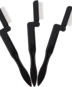 3 Pcs Peigne à Sourcils Incurvé Outil de Soin des Sourcils Portatif Pliable pour Définir et Surligner Étui