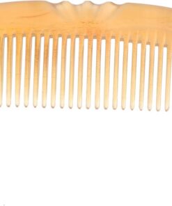 Peigne Antistatique en Corne de Mouton, Peigne Coiffure Vintage | Dent Large et Fine, Massage du Cuir Chevelu, Style Rétro Chic pour Soins Capillaires