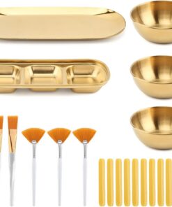 Lot de 23 accessoires d'esthéticienne pour le visage, pinceaux applicateurs de masque facial, kit de mélange de masque facial pour femmes, outils pour soins de la peau (doré, taille : multitaille)
