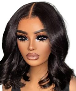 Soins capillaires Perruque Bob Lace Frontal Wig Body Wave Courte HD Cheveux Humains Pour Femmes