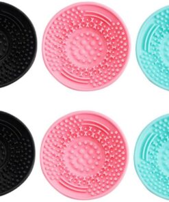 Housoutil 6 Tampons Nettoyants en Silicone pour Pinceaux de Maquillage, Nettoyage Rapide des Éponges et Outils, pour Présent