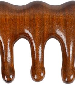 Artibetter Peigne à Dents Larges pour Massage Confortable du Cuir Chevelu en Bois de Santal Vert Stimulation Douce sans Abîmer, pour Soins Capillaires Relaxants