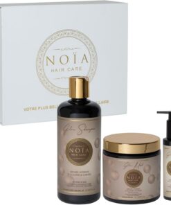 NOÏA HAIR – Trio Capillaire Professionnel GLOW – Shampoing 500ml +Masque 500ml + Sérum 100ml – Hydratation & Brillance – Acide Hyaluronique – Cheveux Secs, Ternes ou Déshydratés