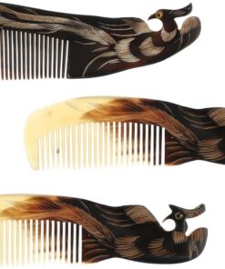 HEMOTON 3 pièces Peigne Massage Chevelu Naturel Corne de Bœuf Anti-statique et Confortable pour Soins Capillaires Démêlant et Relaxant Accessoires Coiffure Artisanaux Couleur Aléatoire