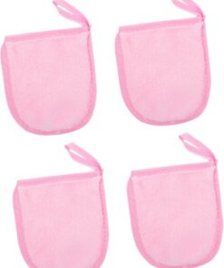 4pièces De Nettoyage Pour Visage De Démaquillants Réutilisables Poudre Rose Outils Pratiques De Maquillage Nettoyage Pour Demaquillage