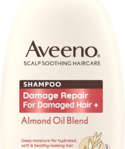 Aveeno Damage Repair Shampoing apaisant pour cuir chevelu à l'huile d'amande pour cheveux abîmés 300 ml