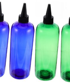 Flacon Lot de Capillaire 500ml Applicateur Teinture en Plastique de 6 | Embout Fin, Rechargeable et Lavable, Usage Polyvalent pour Huiles Capillaires et Soins, Bouchon Anti-poussière