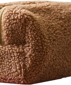 Grande trousse de maquillage en peluche – Pochette de rangement de maquillage, protection confortable, porte-outils cosmétiques pour mère, épouse, petite amie, femme, pratique, fiable et facile à