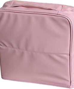 Trousse de toilette élégante en cuir PU avec plusieurs compartiments pour cosmétiques et essentiels de voyage, b