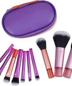 Lot de 10 pinceaux de maquillage pour le visage, poudre, blush, correcteur, sourcils, fard à paupières, contours, kit complet d'outils de maquillage pour femme