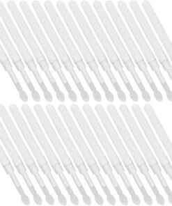 ULTECHNOVO Lot de 60 Pinceaux à Lèvres Réutilisables en Silicone Blanc avec Capuchon Applicateurs de Gloss et Rouge à Lèvres pour Maquillage de Voyage Outils Lavables et Compacts pour