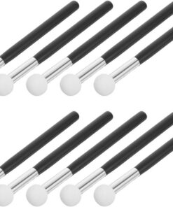 Set pinceaux maquillage 10pcs applicateurs mousse en bois, petits pinceaux éponge pour visage et nez, usage humide et sec, pour femmes et filles en scène professionnelle