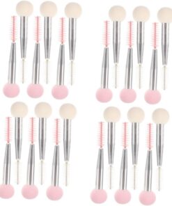 Healeved 24pièces Pinceaux De Maquillage à Double Extrémité Applicateurs Éponge Pour Sourcils Et Outils De Brosse Cosmétiques