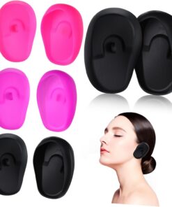 VICASKY 4paires Couvre-oreilles Silicone Résistant Chaleur Eau Pour Coiffure Lot Pour Lors Coloration Soins Capillaires