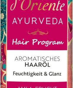 Tesori d'Oriente Hair Program - Huile capillaire « Ayurveda » - 50 ml - Huile aromatique aux fruits amla et patchouli, hydratante et brillante, pour cheveux secs, rituel bien-être pour corps et sens