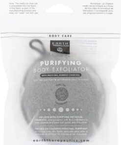 EARTH THERAPEUTICS - Purifying Body Exfoliator Sponge Black with Charcoal - 1 Sponge