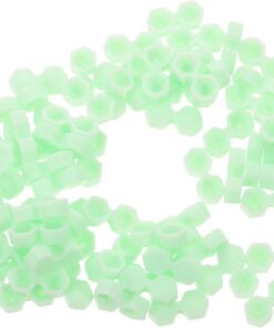 ULTECHNOVO Godets de Volume de Colle pour Extensions de Cils en Plastique Vert Hexagonal avec Double Trou, Effet et Application Précise, 400 Pièces pour Usage Professionnel ou Personnel