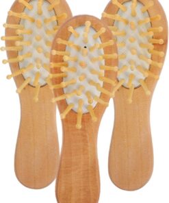VALICLUD Peignes en Bois de Massage Airbag 3 Pièces Mini Portable Blanc Coussin Compact pour Soins Capillaires et Stimulation Cuir Chevelu