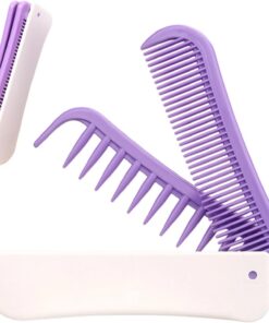 Peigne Pliant Portable Outil de Coiffure et Soin Capillaire à Double Tête | Peigne à Dents Fines Pliable pour Maison Coiffeur Appartement Hôtel Dortoir Universitaire Ferme Plage