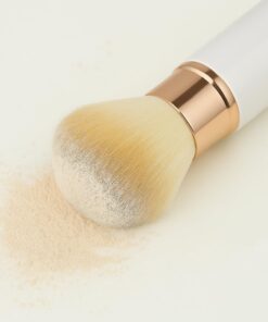 Grand pinceau de maquillage portable – Outil de beauté multifonction pour femme, facile à transporter, doux et durable – 10 x 3 cm (blanc)