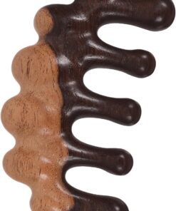 STOBAZA Peigne de Massage sans Statique à Dents Larges en Bois Foncé Outil Portable de Relaxation et Soin Capillaire pour Cuir Chevelu et Épaules