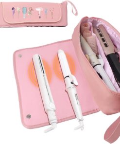 Trousse de pour Outils Capillaires Étui de Transport Portable | Sac Organisateur pour Accessoires Coiffure pour Fers à Lisser Peignes Ciseaux