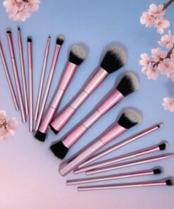 Lot de 15 pinceaux de maquillage professionnels | Poils doux pour poudre, blush, fond de teint, fard à paupières, anti-cernes et sourcils