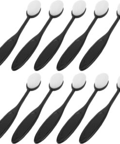 Toyvian Pinceaux à Maquillage Ovales Style Brosse à Dents Lot de 10 en Fibres Synthétiques pour Contouring et Highlighting, Application Rapide pour Maquillage Quotidien