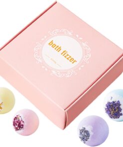 Bath Balls - 4 Piece Dried Flower Bubble Bath Set | Gentle Moisturizing Body Cleanser Balls | Relaxing Spa Shower Ball For Women Men | For Home Travel Bathroom Self Care Gift Spa Relaxation