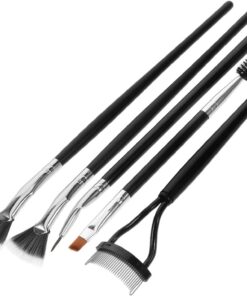 5pièces Brosse à Éventail Set Pinceau à Sourcils Et Séparateur De Outil De Maquillage Pour Allongés Et Définit