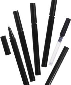 Tube D’eye-liner Vide Rechargeable 1ml en Plastique Noir, Lot de 3 | Stylo à Embout Pinceau, Format Portable, pour Marchés et Salons Cosmétiques