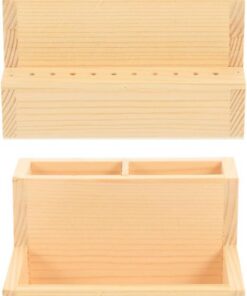Lot de 2 Boîtes de Rangement en Bois à Double Couche pour Outils de Manucure Organiseur Compact pour Embouts de Ponceuse à Ongles Présentoir Pratique pour Salon de Manucure
