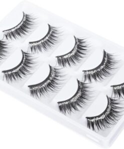 Housoutil 5paires Faux Cils pour Maquillage Femme Cils Artificiels Naturels Accessoires de Maquillage Chic pour Yeux Noirs