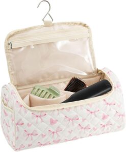 Trousse de Maquillage de Pochette Matelassée Mignonne Portable | Organisateur De Pour Outils Chauds pour Lisseur Fer à Lisser Fer à Boucler Toilette Bijoux Salle de Bain Gym Hommes Femmes