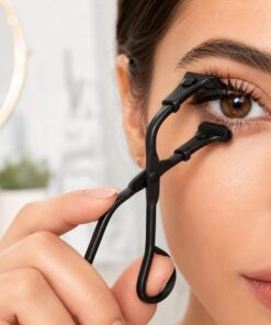 Recourbe-cils en silicone, mini recourbe-cils pour cils dramatiques, outil professionnel sans pincement, s'adapte à toutes les formes d'yeux, noir mat